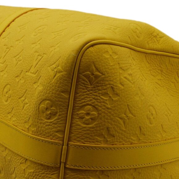 LOUIS VUITTON Keepall 50 Bandouliere Monogram Taurillon Travel Bag Yellow - Picture 8 of 12